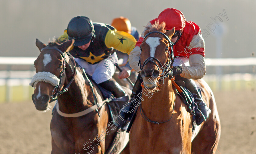 Torochica-0004 
 TOROCHICA (right, Charles Bishop) beats OSLO (left) in The Betway Casino Handicap
Lingfield 9 Jan 2021 - Pic Steven Cargill / Racingfotos.com