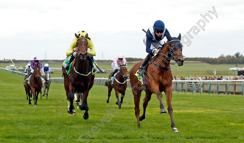 Commissioning-0001 
 COMMISSIONING (right, Robert Havlin) beats NOVAKAI (left) in The bet365 Fillies Mile
Newmarket 7 Oct 2022 - Pic Steven Cargill / Racingfotos.com