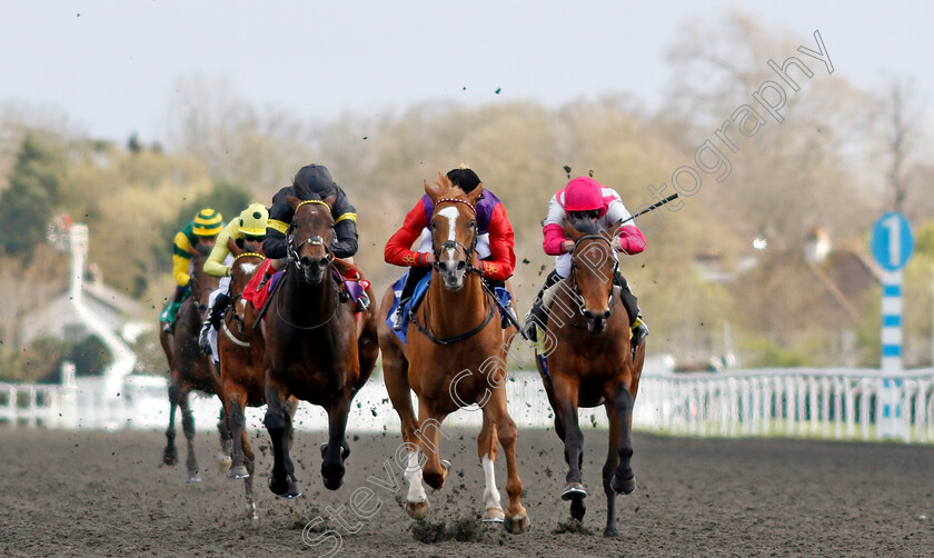 Slipofthepen-0003 
 SLIPOFTHEPEN (James Doyle) beats ENSUED (right) and LEGEND OF LEROS (left) in The Join Racing TV Now Conditions Stakes
Kempton 10 Apr 2023 - Pic Steven Cargill / Racingfotos.com