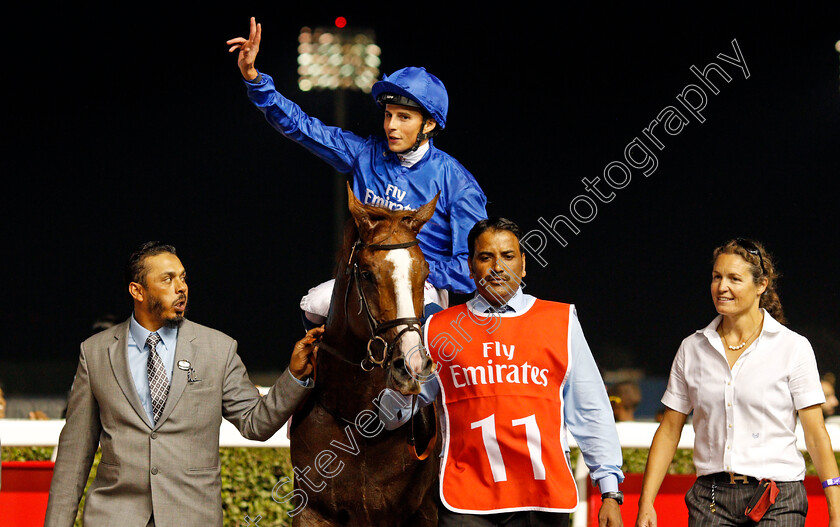 Hawkbill-0009 
 HAWKBILL (William Buick) after The Dubai City Of Gold Meydan Dubai 10 Mar 2018 - Pic Steven Cargill / Racingfotos.com