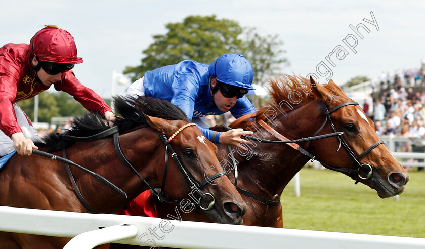 Laser-Show-0004 
 LASER SHOW (Tom Queally) beats RIOT (left) in The Irish Stallion Farms EBF Novice Stakes
Sandown 5 Jul 2019 - Pic Steven Cargill / Racingfotos.com