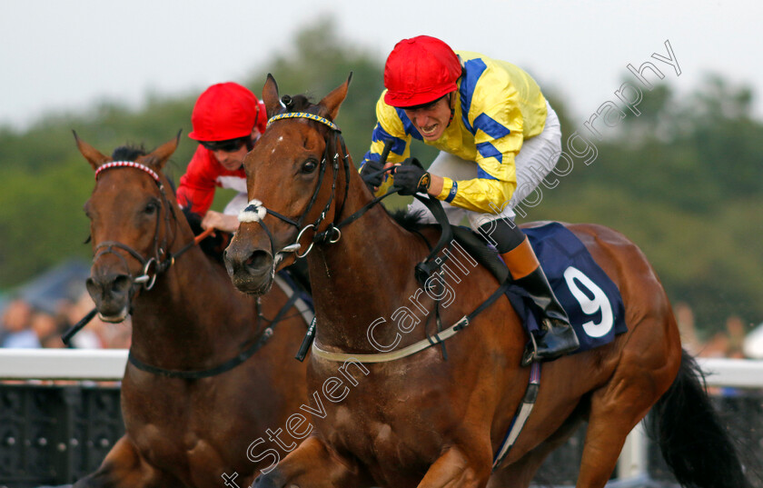 Poptronic-0008 
 POPTRONIC (Sam James) wins The Jenningsbet Hoppings Fillies Stakes
Newcastle 24 Jun 2022 - Pic Steven Cargill / Racingfotos.com