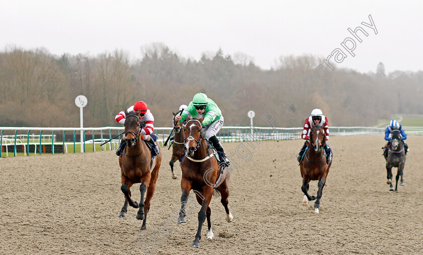 Emraan-0004 
 EMRAAN (Richard Kingscote) beats PLANTADREAM (left) in The Bombardier Golden Beer Novice Stakes
Lingfield 14 Feb 2020 - Pic Steven Cargill / Racingfotos.com