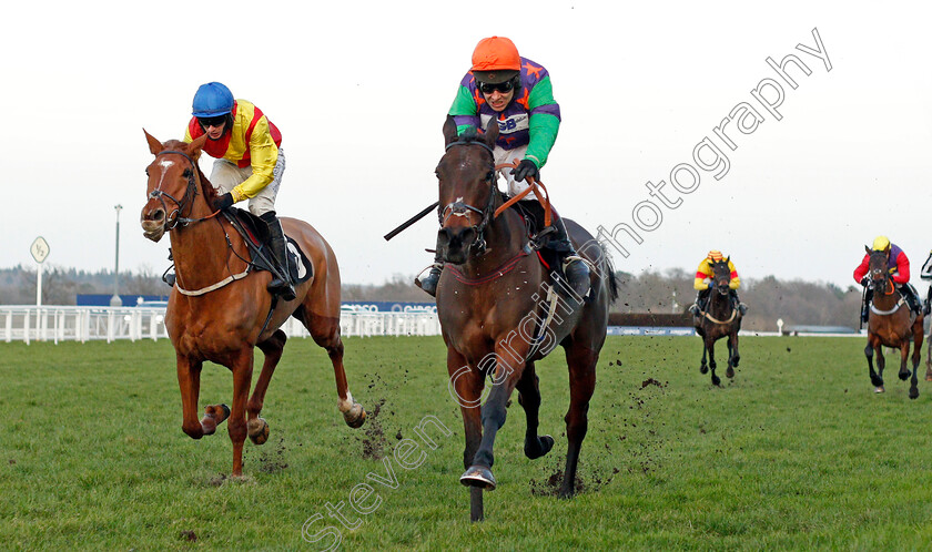 Code-Name-Lise-0002 
 CODE NAME LISE (right, Richard Johnson) beats MISS FAIRFAX (left) in The Dingley's Promise British EBF Mares Standard Open National Hunt Flat Race
Ascot 20 Feb 2021 - Pic Steven Cargill / Racingfotos.com