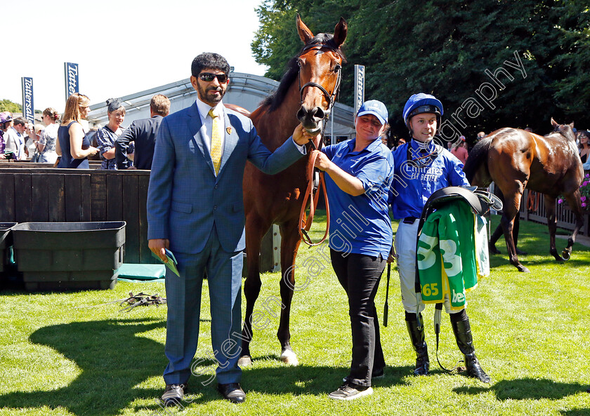 Mawj-0010 
 MAWJ (Ray Dawson) with Saeed bin Suroor after The Duchess of Cambridge Stakes
Newmarket 8 Jul 2022 - Pic Steven Cargill / Racingfotos.com