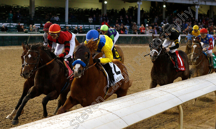 Dabster-0002 
 DABSTER (yellow, Joseph Talamo) leads HONORABLE DUTY (red)
Churchill Downs 2 Nov 2018 - Pic Steven Cargill / Racingfotos.com