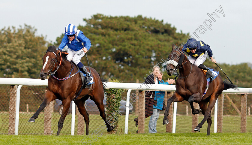 Thafeera-0003 
 THAFEERA (Jim Crowley) beats RELY ON ME (right) in The British Stallion Studs EBF Lochsong Fillies Handicap Salisbury 7 Sep 2017 - Pic Steven Cargill / Racingfotos.com