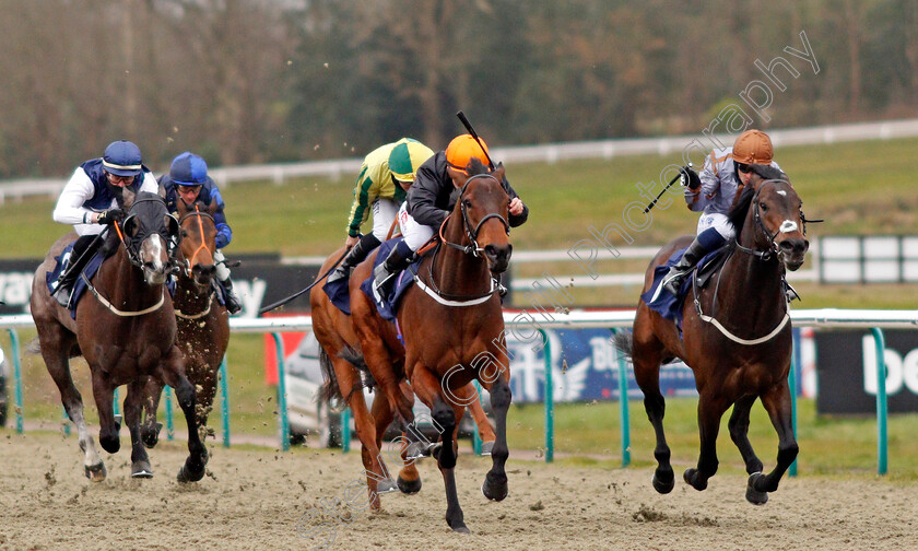 Patsy-Fagan-0002 
 PATSY FAGAN (2nd right, Hollie Doyle) beats STAY SMART (right) in The Get Your Ladbrokes Daily Odds Boost Handicap
Lingfield 26 Mar 2021 - Pic Steven Cargill / Racingfotos.com