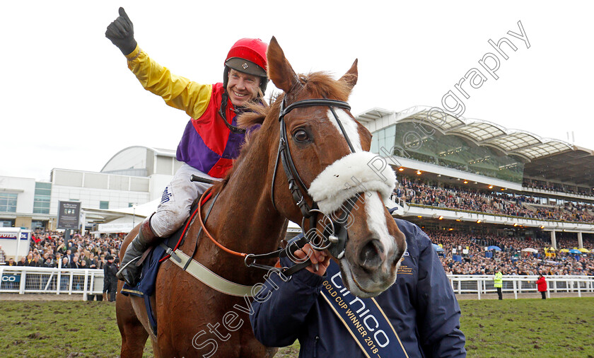 Native-River-0015 
 NATIVE RIVER (Richard Johnson) after The Timico Cheltenham Gold Cup Cheltenham 16 mar 2018 - Pic Steven Cargill / Racingfotos.com