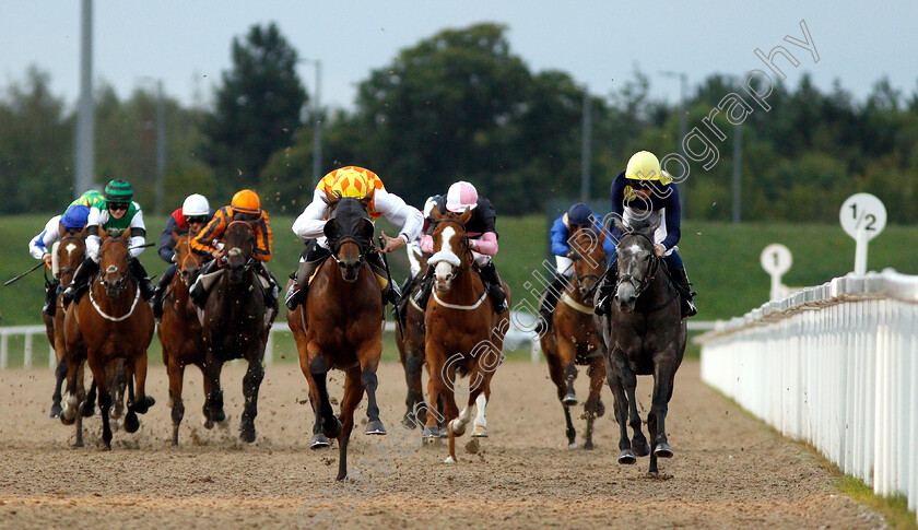 Storm-Shelter-0001 
 STORM SHELTER (centre, Jack Mitchell) beats GHOST QUEEN (right) in The Bet toteexacta At totesport.com Nursery
Chelmsford 6 Sep 2018 - Pic Steven Cargill / Racingfotos.com