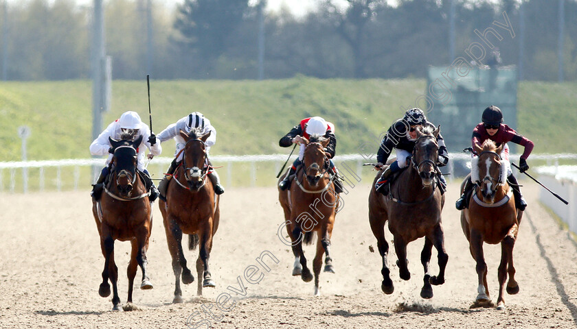 Rose-Berry-0001 
 ROSE BERRY (left, Silvestre De Sousa) wins The Bet totequadpot At totesport.com Fillies Handicap
Chelmsford 11 Apr 2019 - Pic Steven Cargill / Racingfotos.com