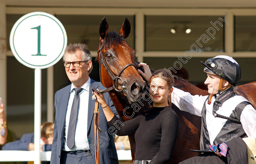 Victory-Chime-0014 
 VICTORY CHIME (Hector Crouch) with owner Mr A Nevin after The Best of British Events Foundation Stakes
Goodwood 22 Sep 2021 - Pic Steven Cargill / Racingfotos.com