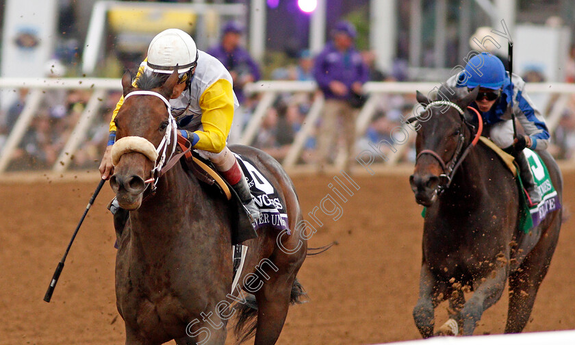 Forever-Unbridled-0002 
 FOREVER UNBRIDLED (John Velazquez) wins The Breeders' Cup Distaff, Del Mar USA 3 Nov 2017 - Pic Steven Cargill / Racingfotos.com