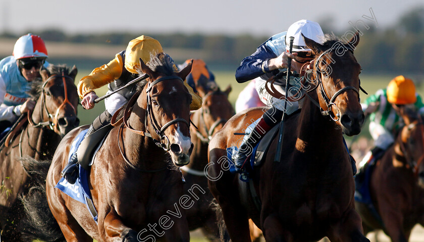 Fair-Angellica-0002 
 FAIR ANGELLICA (right, David Egan) beats WITNESS STAND (left) in The Godolphin Flying Start Nursery
Newmarket 14 Oct 2023 - Pic Steven Cargill / Racingfotos.com