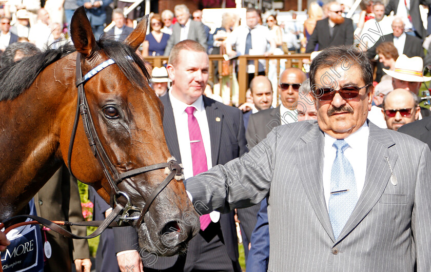 Battaash-0020 
 BATTAASH with Hamdan Al Maktoum after The Coolmore Nunthorpe Stakes
York 23 Aug 2019 - Pic Steven Cargill / Racingfotos.com