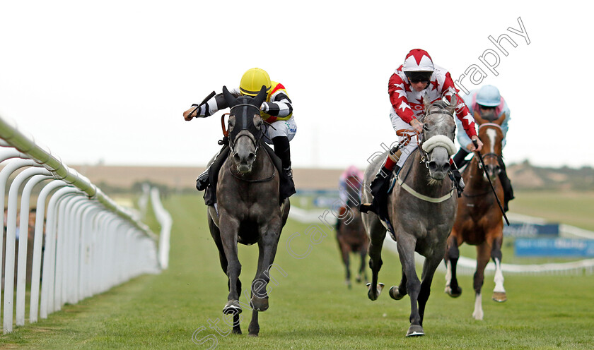 Nuble-0005 
 NUBLE (left, Stefano Cherchi) beats LETHAL TOUCH (right) in The Follow @racingtv On Instagram Fillies Handicap
Newmarket 29 Jul 2022 - Pic Steven Cargill / Racingfotos.com