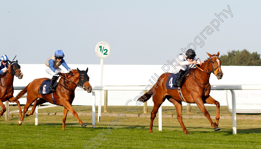 Overture-0004 
 OVERTURE (Luke Morris) beats PIQUE' (left) in The British EBF Premier Fillies Handicap
Yarmouth 18 Sep 2024 - Pic Steven Cargill / Racingfotos.com