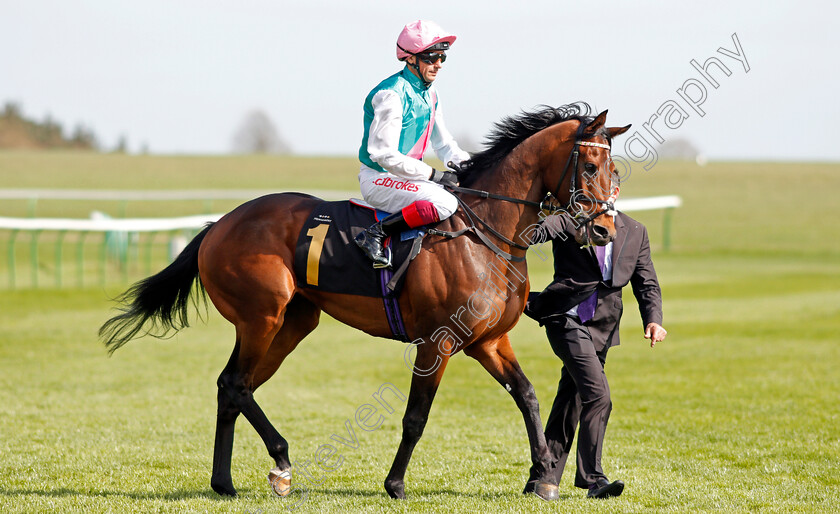 Purser-0001 
 PURSER (Frankie Dettori) before winning The British EBF bet365 Conditions Stakes Newmarket 17 Apr 2018 - Pic Steven Cargill / Racingfotos.com