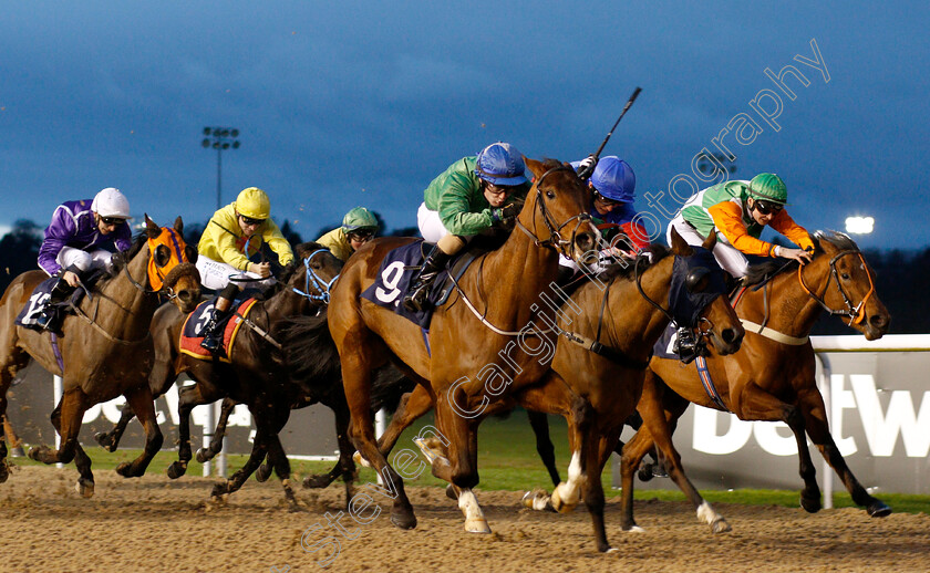 Taceec-0002 
 TACEEC (Conor McGovern) beats CLASSY CAILIN (right) in The Like Sun Racing On Facebook Apprentice Handicap 
Wolverhampton 7 Jan 2019 - Pic Steven Cargill / Racingfotos.com