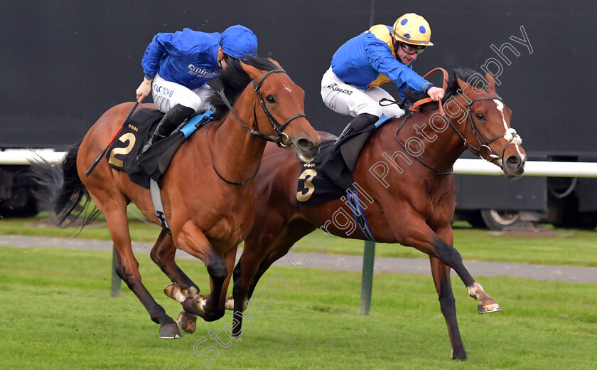 Nader-King-0003 
 NADER KING (right, Richard Kingscote) beats HIDDEN STORY (left) in The Castle Rock Harvest Pale Chase Maiden Stakes
Nottingham 22 Apr 2023 - pic Steven Cargill / Becky Bailey / Racingfotos.com