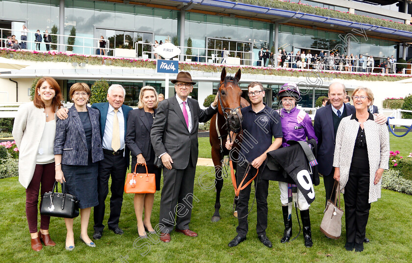 Mountain-Peak-0009 
 MOUNTAIN PEAK (Liam Keniry) with owners Ebury Racing after The Halgarten Wines Handicap
Ascot 8 Sep 2018 - Pic Steven Cargill / Racingfotos.com