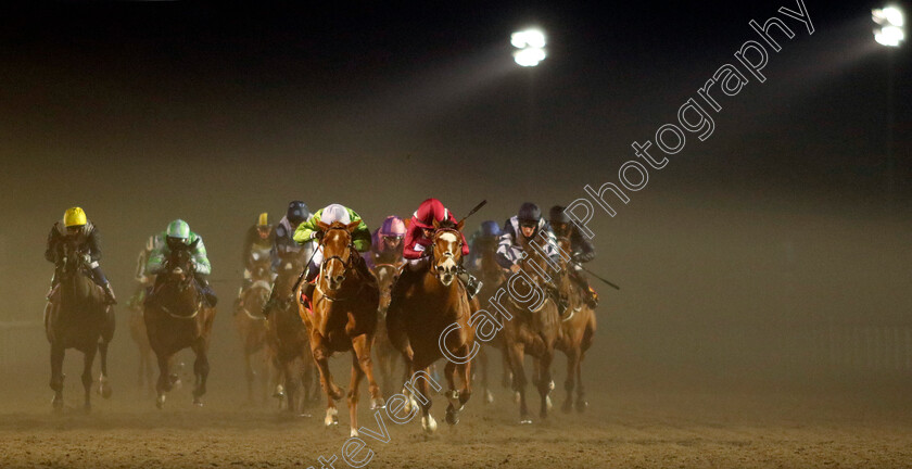 Arisaig-0004 
 ARISAIG (left, William Buick) beats D FLAWLESS (right) in The Unibet Horserace Betting Operator Of The Year EBF Fillies Restricted Novice Stakes
Kempton 6 Dec 2023 - Pic Steven Cargill / Racingfotos.com