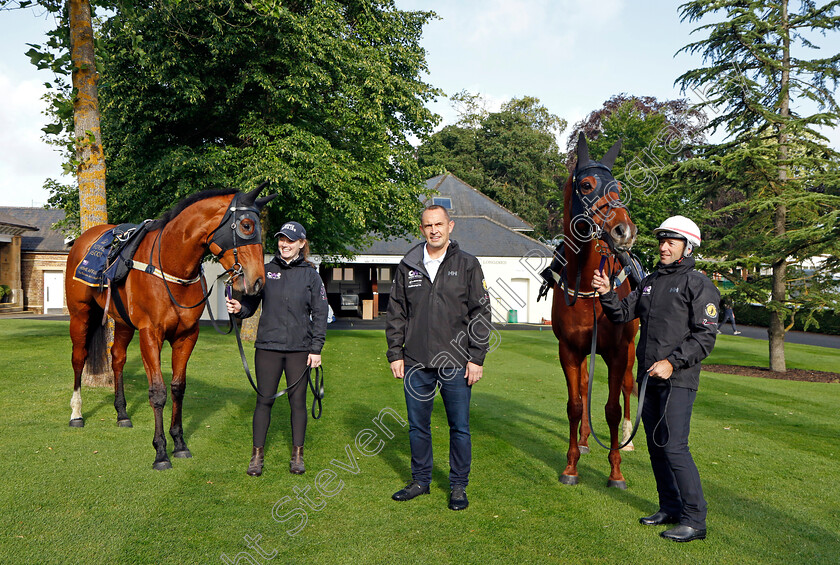 Home-Affairs-and-Nature-Strip-0001 
 HOME AFFAIRS (left) and NATURE STRIP (right) with trainer Chris Waller - Australia to Ascot, preparing for the Royal Meeting.
Ascot 10 Jun 2022 - Pic Steven Cargill / Racingfotos.com