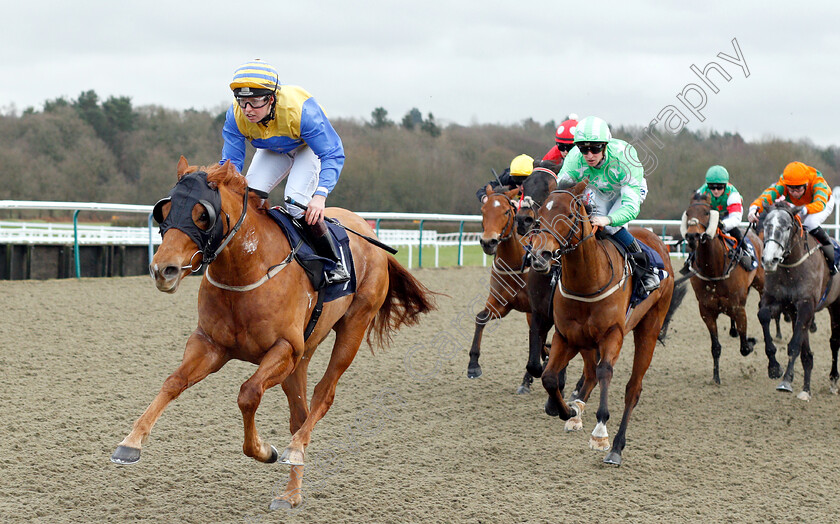 Brockey-Rise-0003 
 BROCKEY RISE (Katherine Begley) wins The Play 4 To Score At Betway Handicap
Lingfield 25 Jan 2019 - Pic Steven Cargill / Racingfotos.com