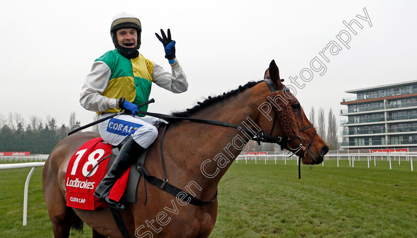 Cloth-Cap-0014 
 CLOTH CAP (Tom Scudamore) after winning The Ladbrokes Trophy Chase
Newbury 28 Nov 2020 - Pic Steven Cargill / Racingfotos.com