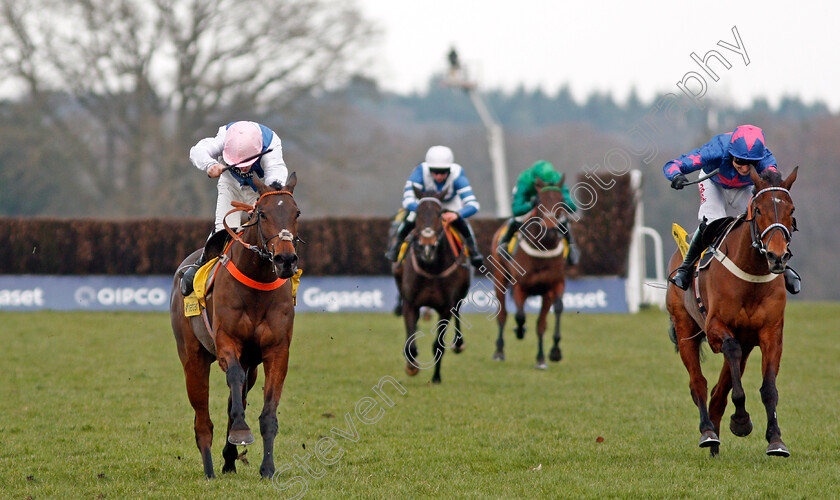 Waiting-Patiently-0005 
 WAITING PATIENTLY (left, Brian Hughes) beats CUE CARD (right) in The Betfair Ascot Chase Ascot 17 Feb 2018 - Pic Steven Cargill / Racingfotos.com