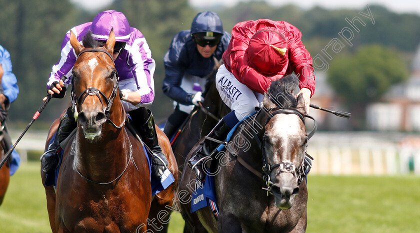 Roaring-Lion-0012 
 ROARING LION (right, Oisin Murphy) beats SAXON WARRIOR (left) in The Coral Eclipse Stakes
Sandown 7 Jul 2018 - Pic Steven Cargill / Racingfotos.com