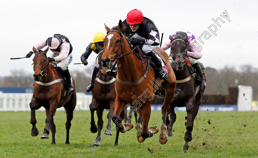 One-Of-Us-0002 
 ONE OF US (Lizzie Kelly) wins The Foundation Developments Novices Handicap Hurdle Ascot 23 Dec 2017 - Pic Steven Cargill / Racingfotos.com