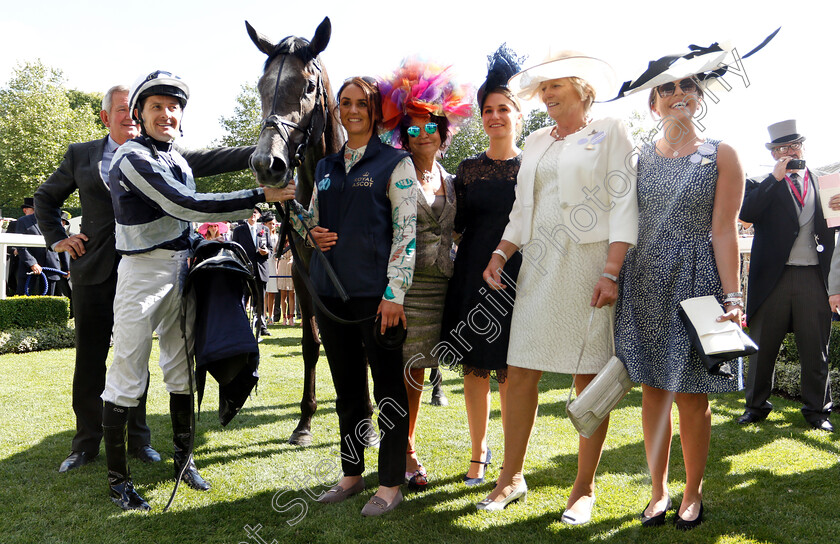 Alpha-Centauri-0014 
 ALPHA CENTAURI (Colm O'Donoghue) with Jessica Harrington and Maria Niarchos after The Coronation Stakes
Royal Ascot 22 Jun 2018 - Pic Steven Cargill / Racingfotos.com