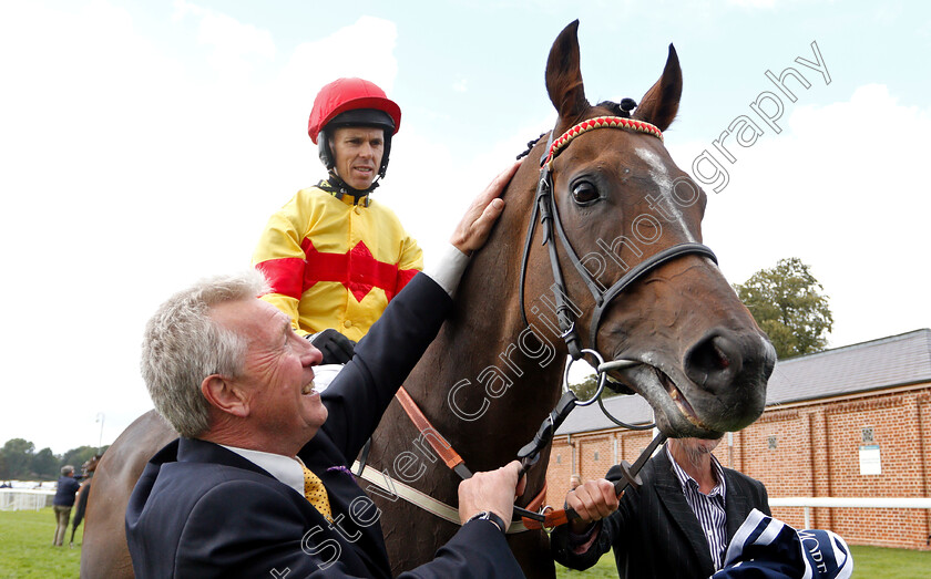 Alpha-Delphini-0009 
 ALPHA DELPHINI (Graham Lee) with trainer Bryan Smart after The Coolmore Nunthorpe Stakes
York 24 Aug 2018 - Pic Steven Cargill / Racingfotos.com