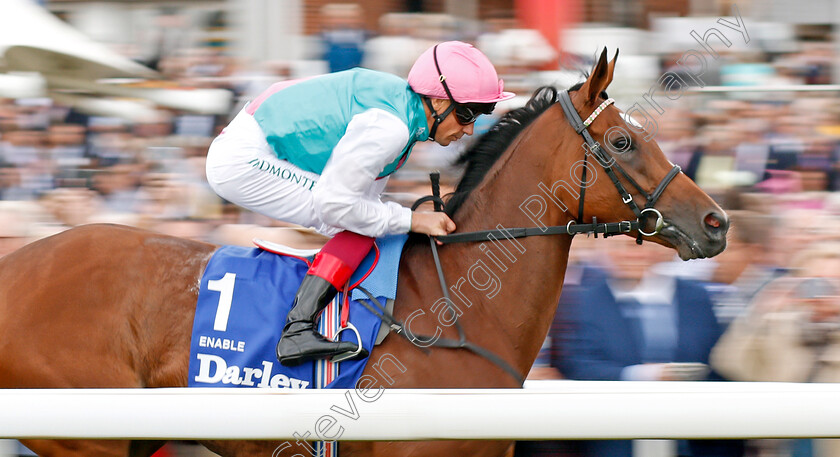 Enable-0002 
 ENABLE (Frankie Dettori) before The Darley Yorkshire Oaks
York 22 Aug 2019 - Pic Steven Cargill / Racingfotos.com