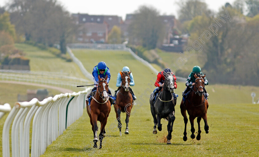 Dancing-King-0004 
 DANCING KING (left, Silvestre de Sousa) beats DUKE OF VERONA (2nd right) and LIVERPOOL KNIGHT (right) in The Bet At Racing TV Handicap
Leicester 24 Apr 2021 - Pic Steven Cargill / Racingfotos.com