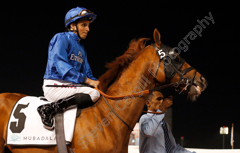 Comicas-0001 
 COMICAS (William Buick) winner of The Dubawi Stakes Meydan 18 Jan 2018 - Pic Steven Cargill / Racingfotos.com