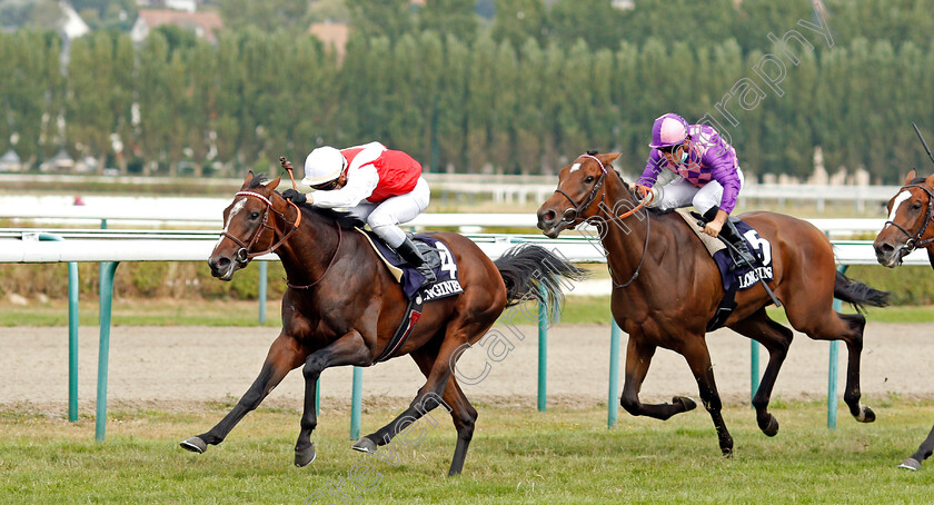 Port-Guillaume-0006 
 PORT GUILLAUME (C Demuro) beats DICK WHITTINGTON (right) in The Prix Hocquart
Deauville 8 Aug 2020 - Pic Steven Cargill / Racingfotos.com