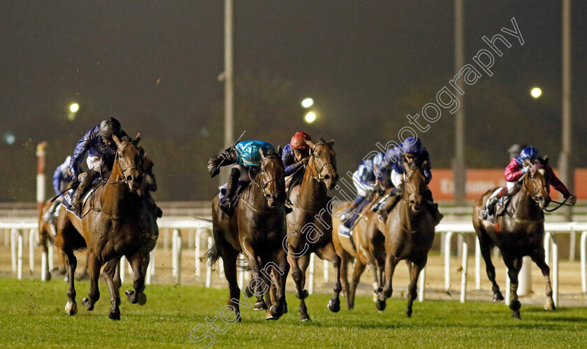 Good-Fortune-0004 
 GOOD FORTUNE (centre, Theo Bachelot) beats WHITE WOLF (left) in The Zabeel Turf Handicap
Meydan 27 Jan 2023 - Pic Steven Cargill / Racingfotos.com