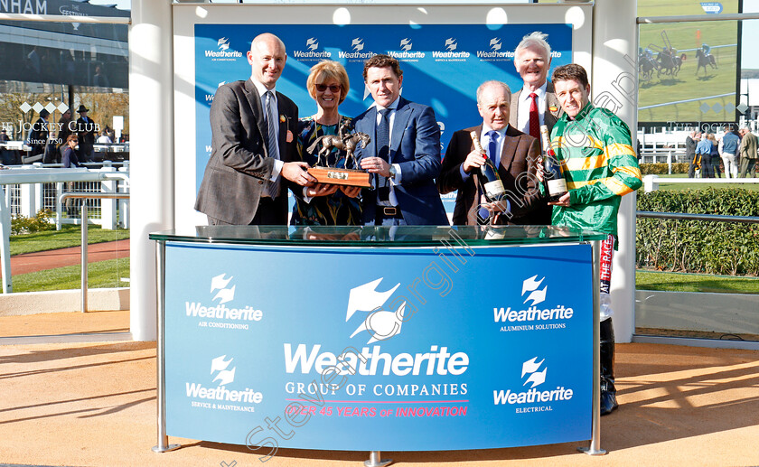 Another-Hero-0008 
 Presentation for The Weatherite Handicap Chase Cheltenham 18 Apr 2018 - Pic Steven Cargill / Racingfotos.com