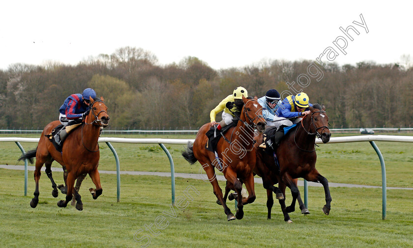 Astro-King-0002 
 ASTRO KING (right, Richard Kingscote) beats FINEST SOUND (centre) in The Download The Mansionbet App Handicap
Nottingham 7 Apr 2021 - Pic Steven Cargill / Racingfotos.com