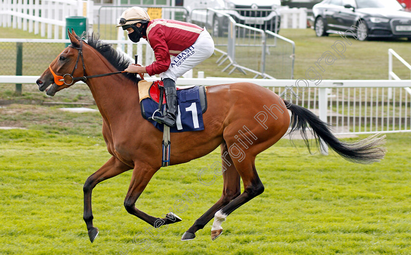 One-Small-Step-0002 
 ONE SMALL STEP (Ryan Moore) before winning The Visit attheraces.com Median Auction Maiden Fillies Stakes
Yarmouth 15 Jul 2020 - Pic Steven Cargill / Racingfotos.com