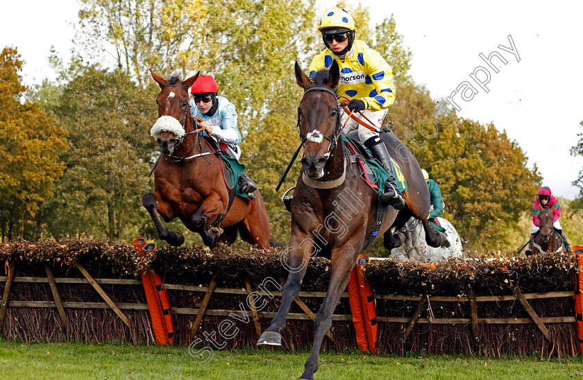 Here-Comes-Johny-0002 
 HERE COMES JOHNY (left, Aidan Coleman) beats SWITCH HITTER (right) in The Champions Day On Sky Sports Racing National Hunt Maiden Hurdle
Fakenham 16 Oct 2020 - Pic Steven Cargill / Racingfotos.com