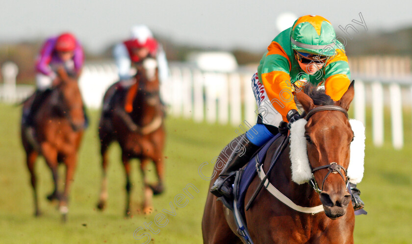 Gamesters-Icon-0008 
 GAMESTERS ICON (Megan Nicholls) wins The Nailsea Electrical Kitchen And Appliance Fillies Handicap
Bath 16 Oct 2019 - Pic Steven Cargill / Racingfotos.com