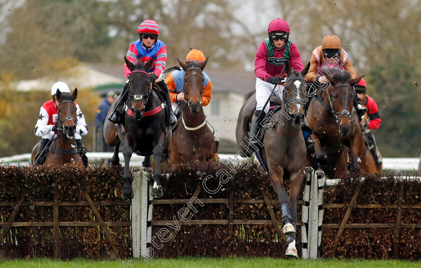 Lunar-Ocean-and-Myfanwy s-Magic-0002 
 LUNAR OCEAN (centre, Daryl Jacob) with MYFANWY'S MAGIC (left)
Warwick 22 Nov 2023 - Pic Steven Cargill / Racingfotos.com