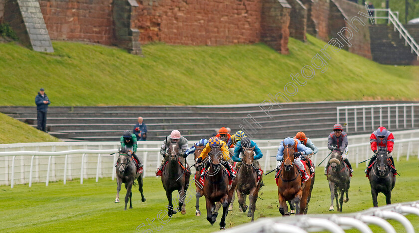 Ziggy s-Phoenix-0004 
 ZIGGY'S PHOENIX (pale blue, Ryan Moore) wins The CAA Stellar Lily Agnes Conditions Stakes
Chester 10 May 2023 - Pic Steven Cargill / Racingfotos.com