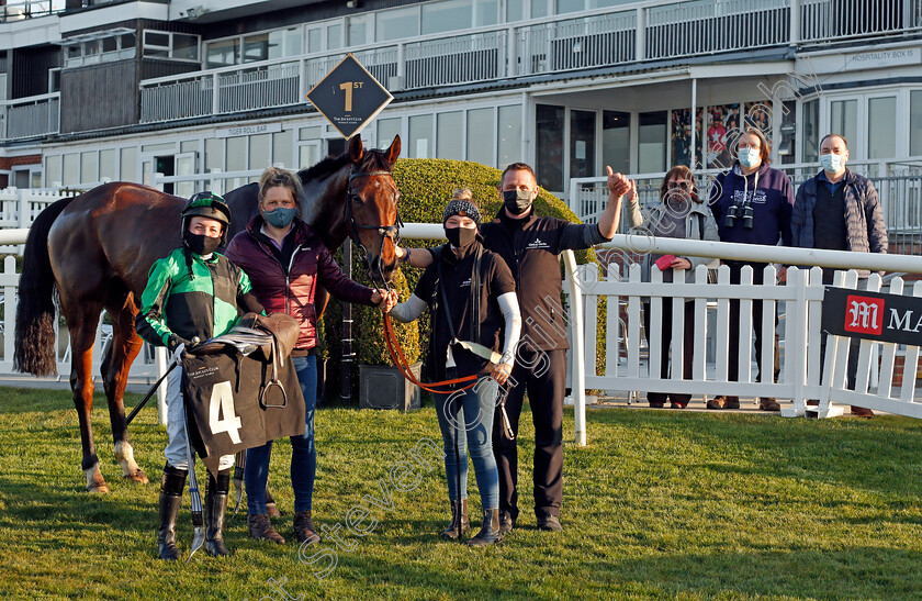 Monty s-Award-0010 
 MONTY'S AWARD (Page Fuller) after The Mansionbet Faller Insurance Handicap Chase 
Market Rasen 19 Apr 2021 - Pic Steven Cargill / Racingfotos.com