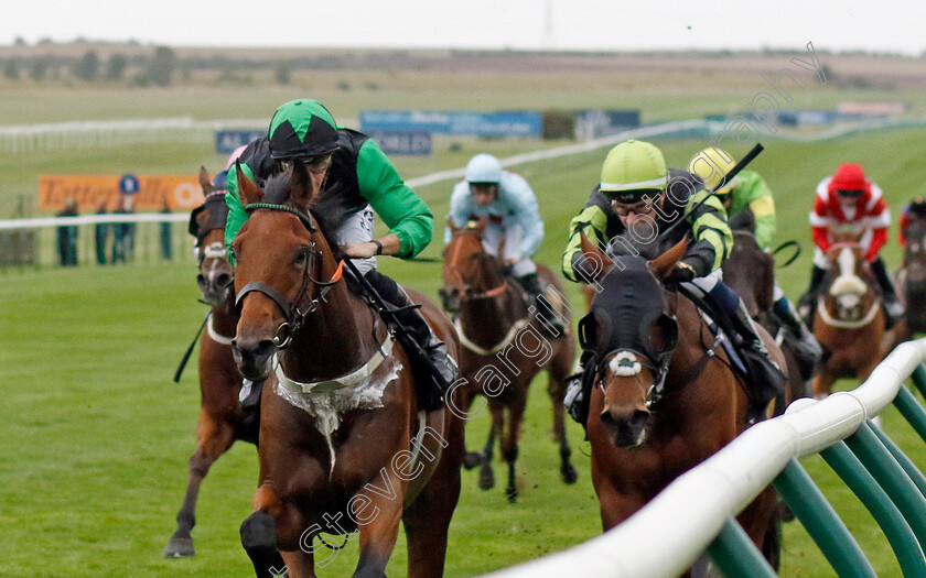 Ranger-Thunderbolt-0004 
 RANGER THUNDERBOLT (left, Kevin Stott) beats VICTORIA FALLS (right) in The National Stud Excellence As Standard Handicap
Newmarket 28 Sep 2023 - Pic Steven Cargill / Racingfotos.com