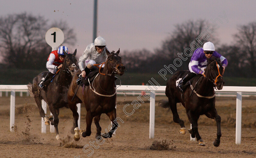 Fen-Breeze-0002 
 FEN BREEZE (right, Nicky Mackay) beats KEY TO POWER (centre) in The £20 Free Bets At totesport.com Novice Stakes
Chelmsford 20 Feb 2019 - Pic Steven Cargill / Racingfotos.com