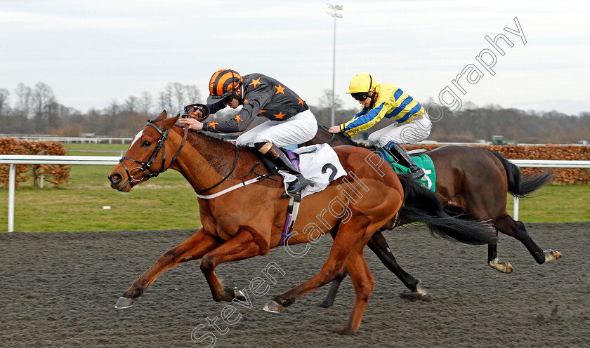 Elusive-Treat-0003 
 ELUSIVE TREAT (Oisin McSweeney) wins The Unibet 3 Uniboosts A Day Apprentice Handicap
Kempton 24 Feb 2021 - Pic Steven Cargill / Racingfotos.com